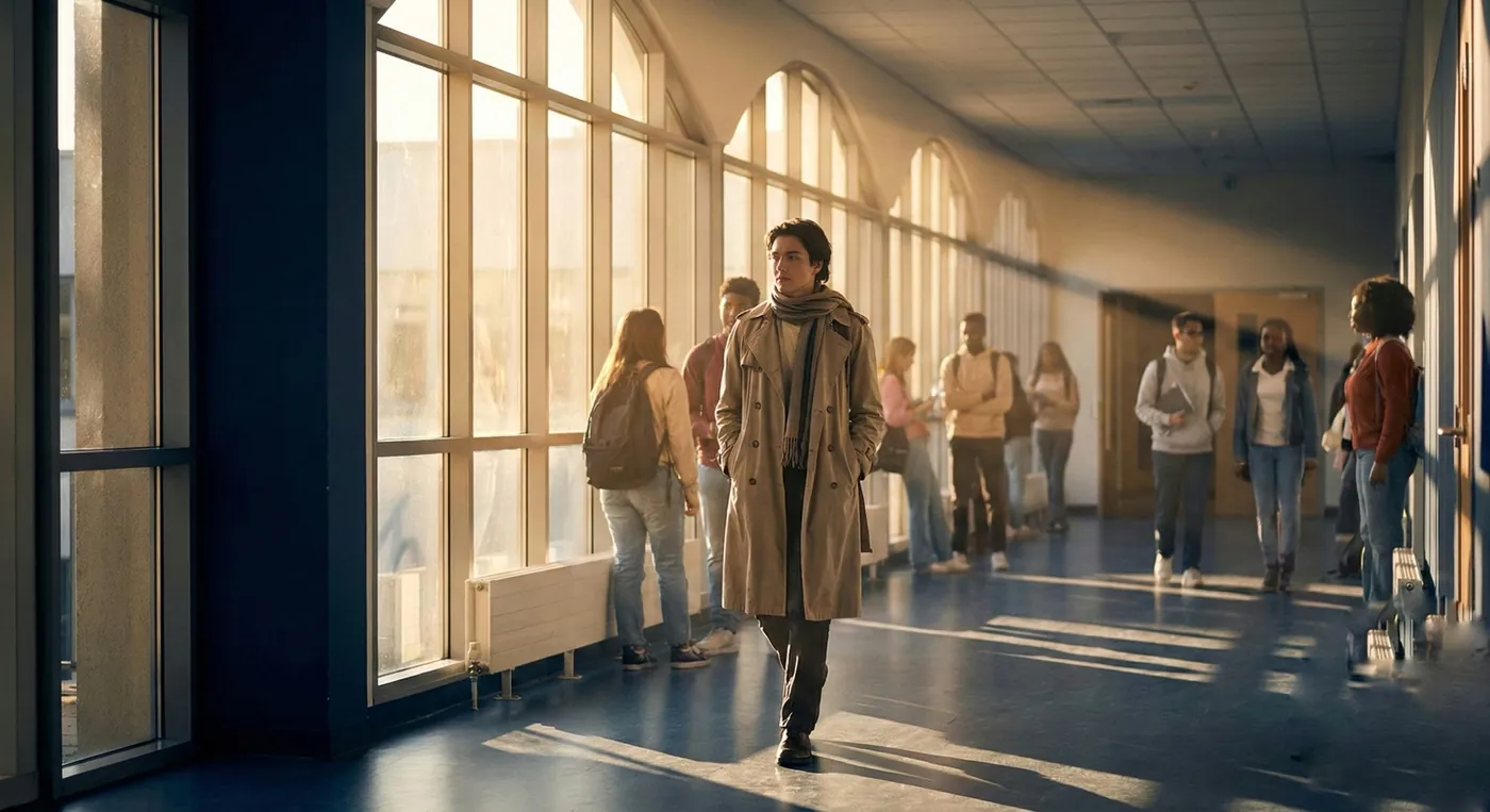 Student walking through sunlit campus corridor — Eduplace Recruitment Agency